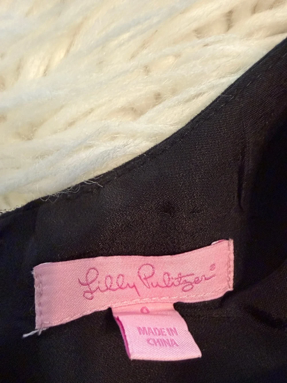 Lilly Pulitzer Black Mini Dress with Gold Embellished V-Neck size 0 length 30” - Picture 4 of 8